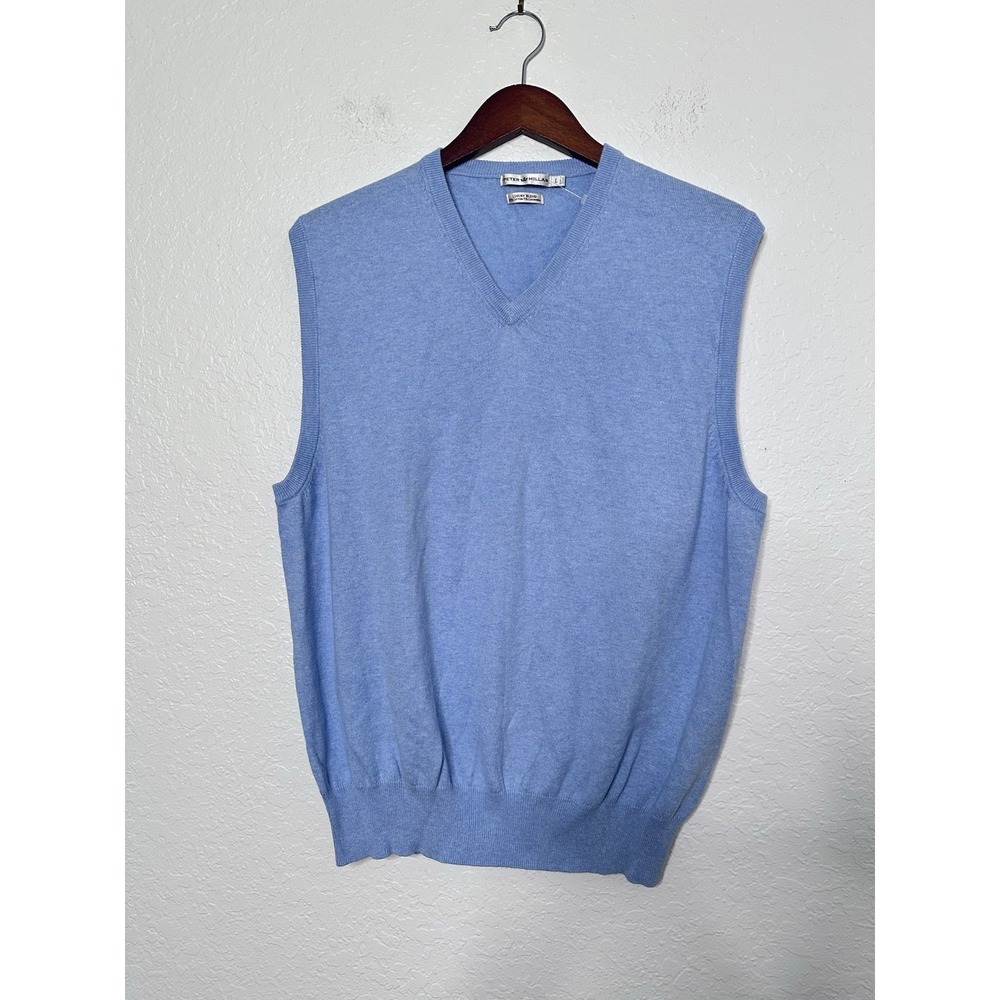 Peter Millar Luxury Men's Wool Blend Vest Size Large Light Blue